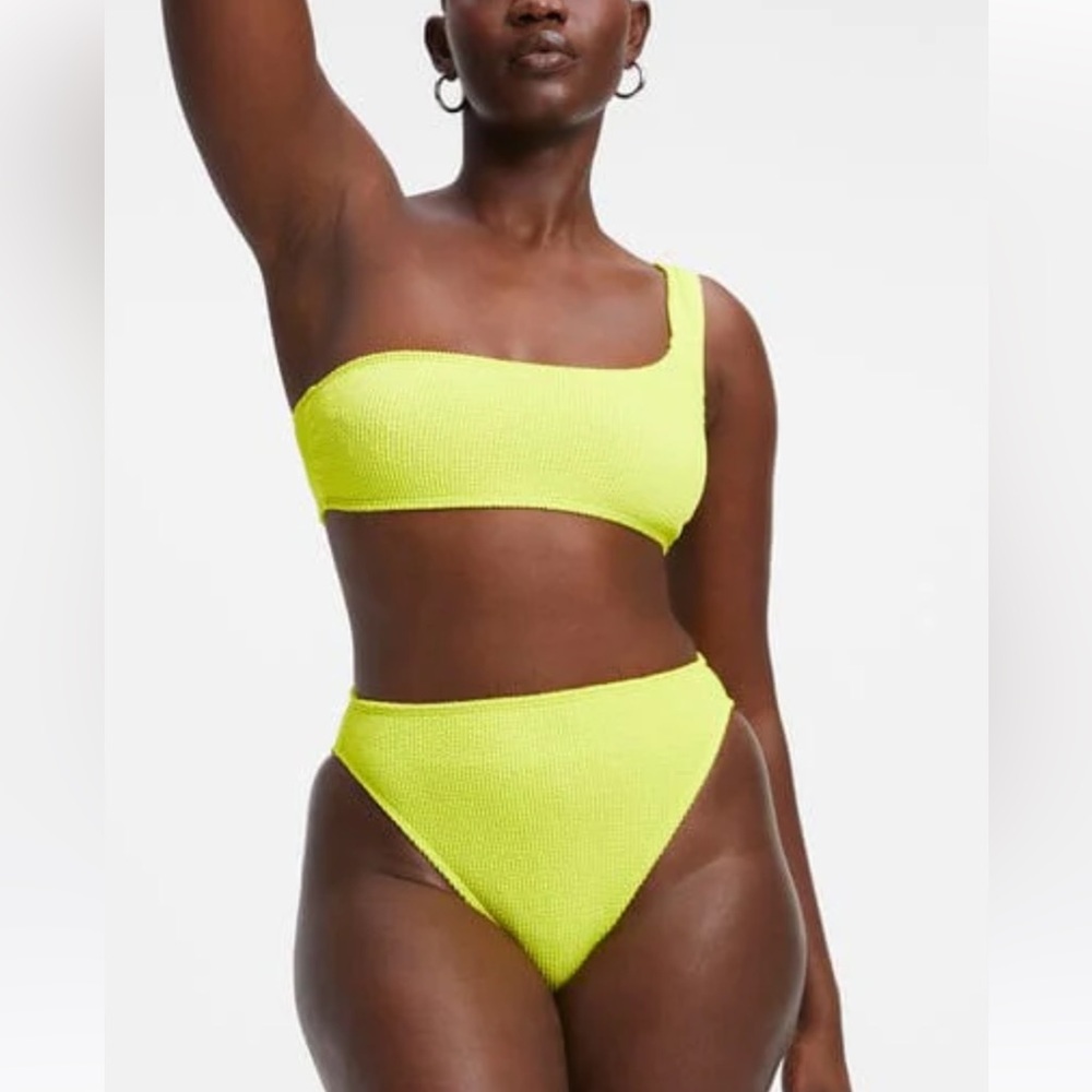 NWT Good American Always Fits Bikini Top and Bottom Set | Electric Yellow